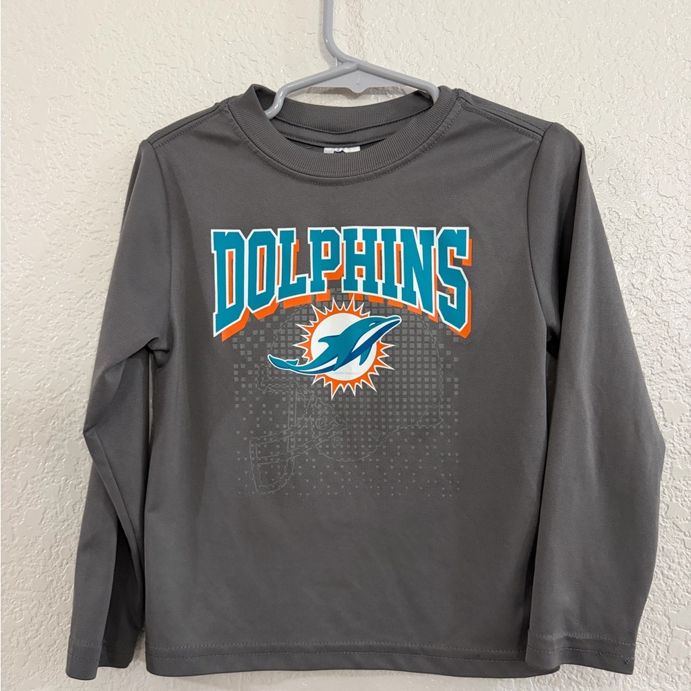 NFL Dolphins Kids Charcoal Long Sleeve Shirt